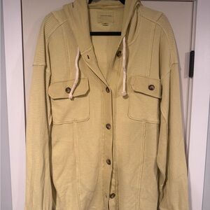 American Eagle Outfitters green/yellow waffle knit top